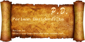 Perlman Dezideráta névjegykártya